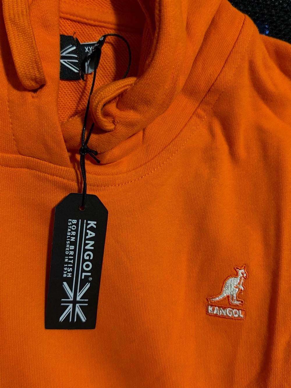 Kangol Orange Men's Hoodie Sweatshirt with Kangaroo Logo
